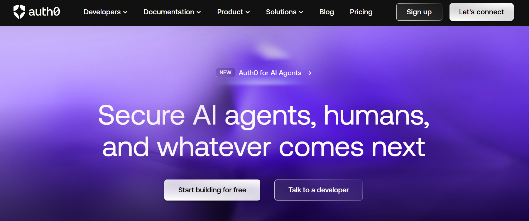 Auth0 developer platform dashboard